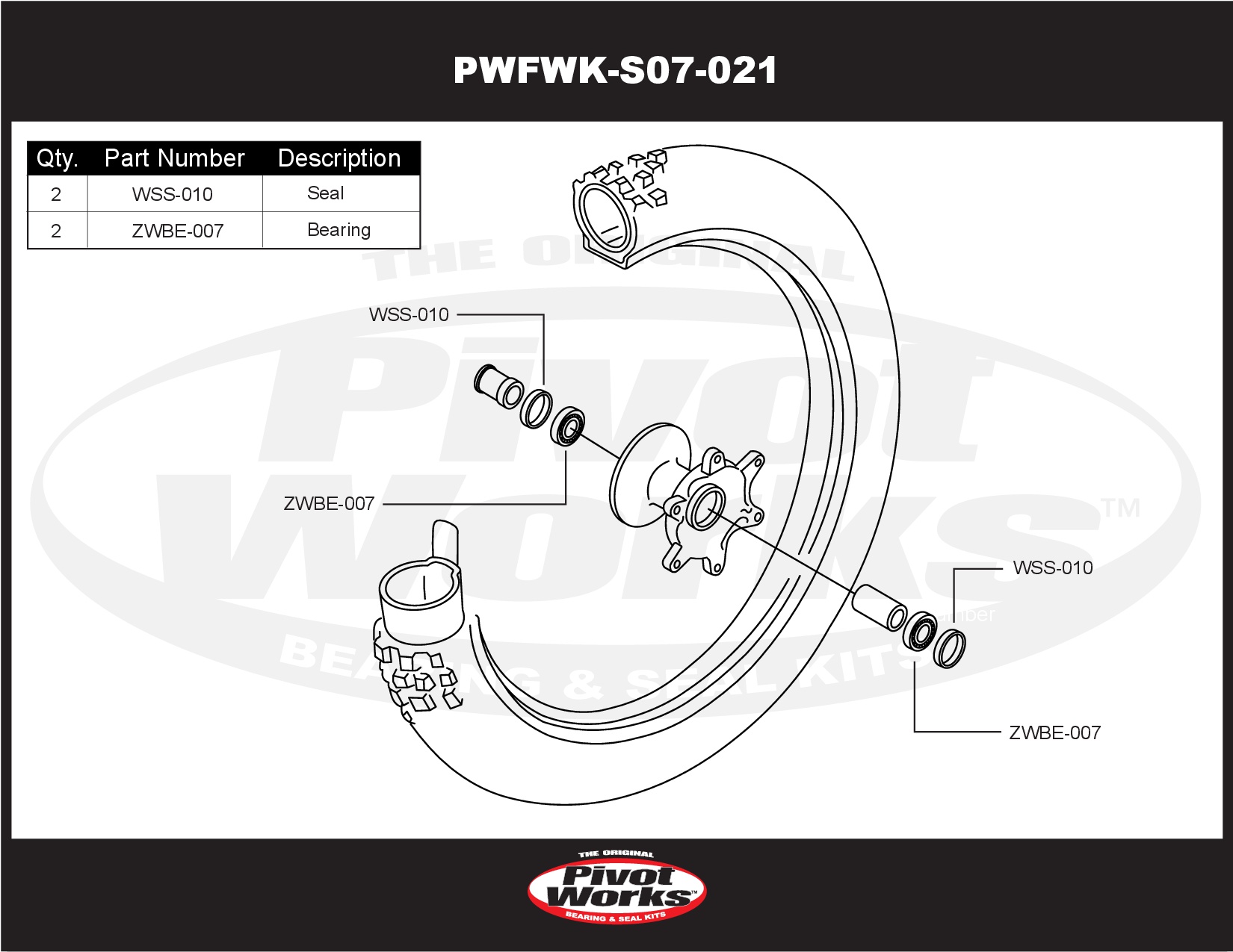 Pivot Works Radlagersatz (PWFWK-S07-021) – Bild 2