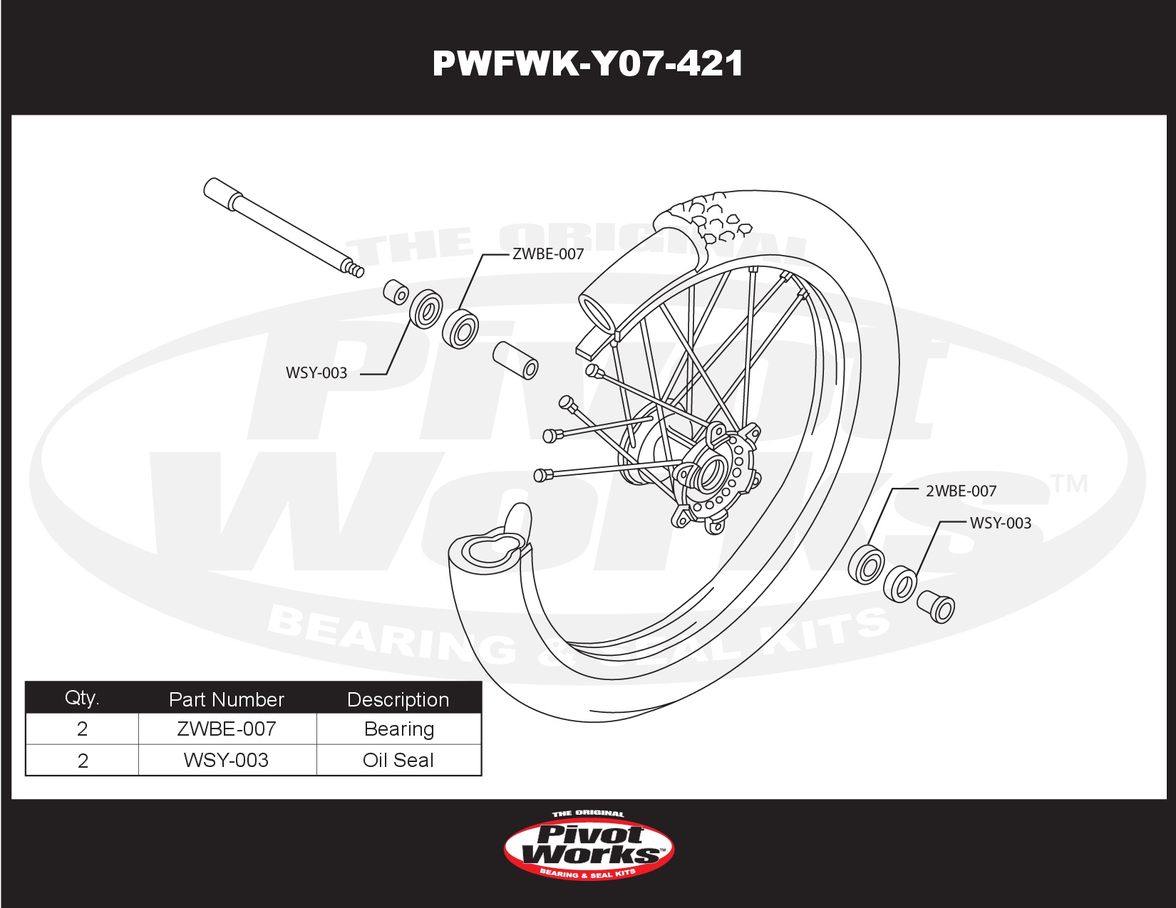 Pivot Works Radlagersatz (PWFWK-Y07-421) – Bild 2