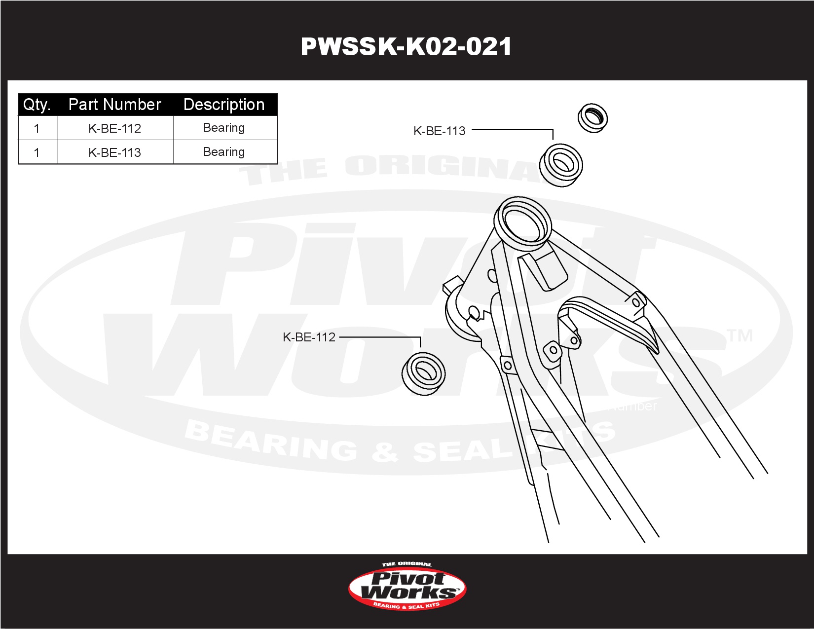 Pivot Works Lenkkopflagersatz (PWSSK-K02-021) – Bild 2